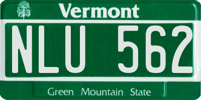 VT license plate NLU562