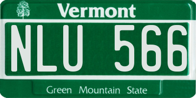 VT license plate NLU566