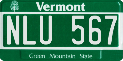 VT license plate NLU567
