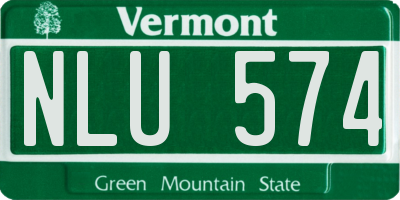 VT license plate NLU574