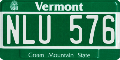 VT license plate NLU576