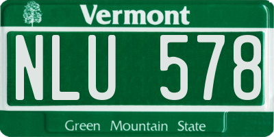 VT license plate NLU578