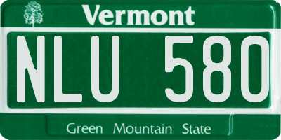 VT license plate NLU580