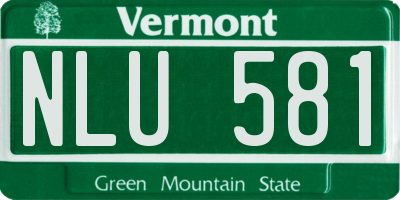VT license plate NLU581