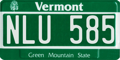 VT license plate NLU585