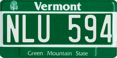 VT license plate NLU594