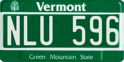 VT license plate NLU596