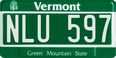 VT license plate NLU597