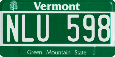 VT license plate NLU598