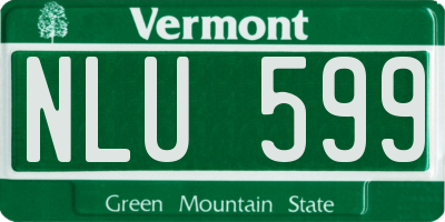 VT license plate NLU599