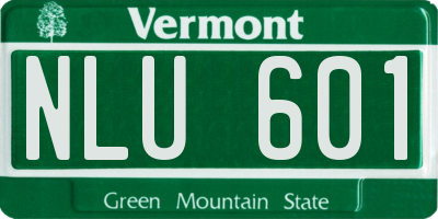 VT license plate NLU601