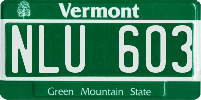 VT license plate NLU603