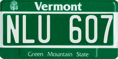 VT license plate NLU607