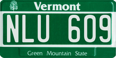 VT license plate NLU609