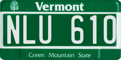 VT license plate NLU610