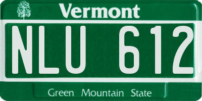 VT license plate NLU612