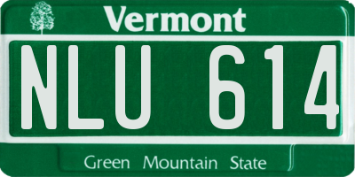 VT license plate NLU614