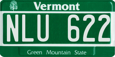 VT license plate NLU622