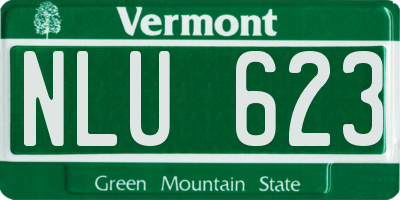VT license plate NLU623