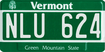 VT license plate NLU624