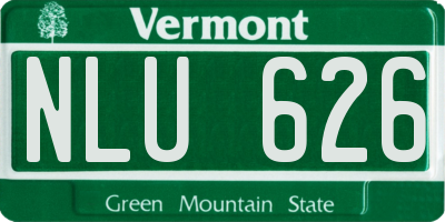 VT license plate NLU626