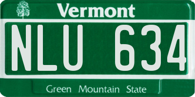 VT license plate NLU634
