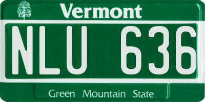 VT license plate NLU636