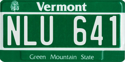 VT license plate NLU641