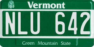 VT license plate NLU642