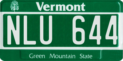 VT license plate NLU644