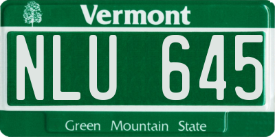 VT license plate NLU645
