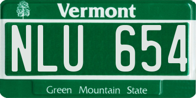 VT license plate NLU654