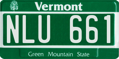 VT license plate NLU661