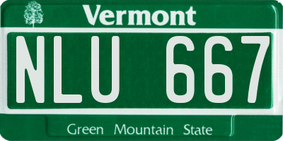 VT license plate NLU667