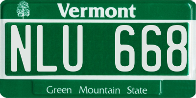VT license plate NLU668
