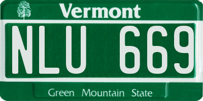 VT license plate NLU669