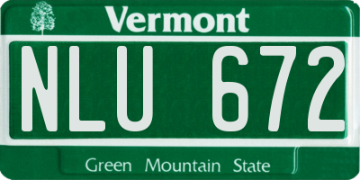 VT license plate NLU672