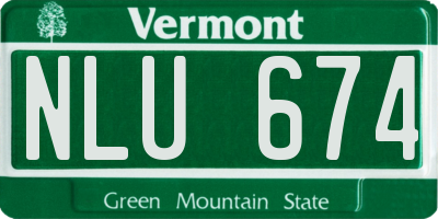 VT license plate NLU674