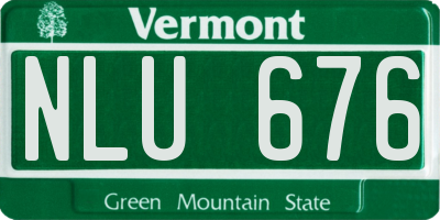VT license plate NLU676