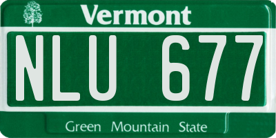 VT license plate NLU677