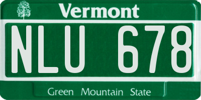 VT license plate NLU678