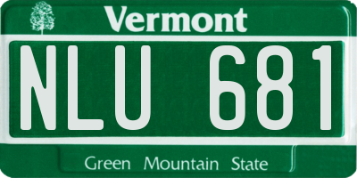 VT license plate NLU681