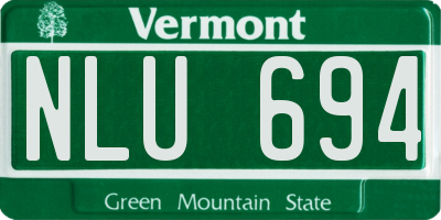 VT license plate NLU694