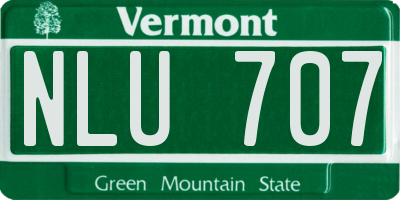 VT license plate NLU707