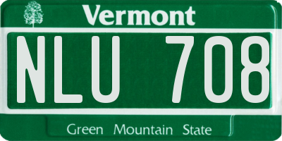 VT license plate NLU708