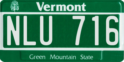VT license plate NLU716