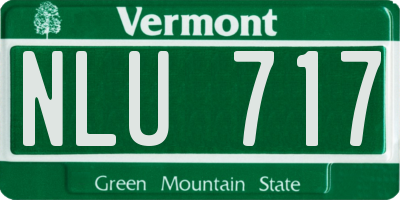 VT license plate NLU717
