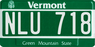 VT license plate NLU718