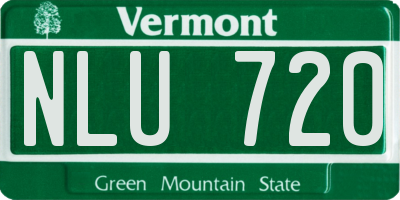 VT license plate NLU720