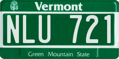 VT license plate NLU721
